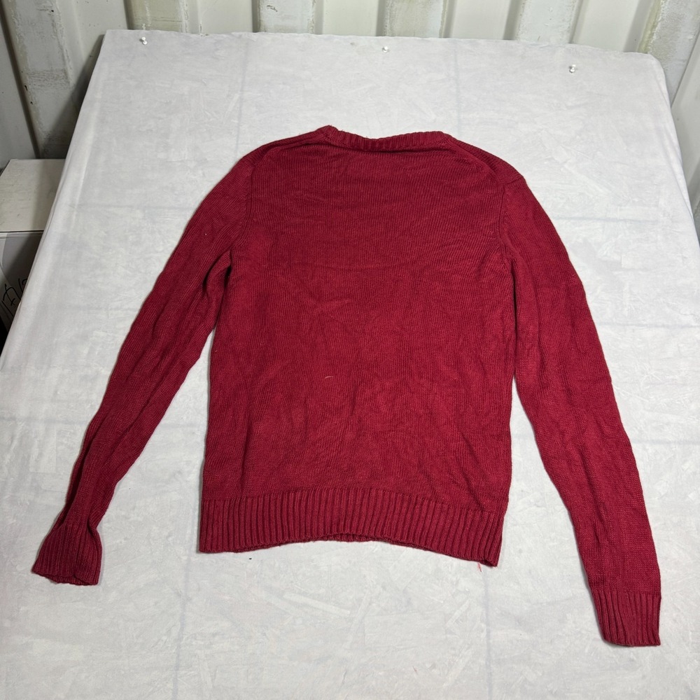Croft & Barrow Mens Pullover Sweater Maroon Red Knit Crew Neck Winterwear Size L - Picture 4 of 16
